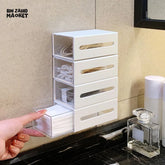 1 PIECE PUNCH-FREE DUAL-OPENING STORAGE BOX – COTTON PADS HAIR CLIPS & EXTRACTION TOOLS