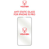 YOUKSH Apple iPhone 15 Pro Anti Static Clear Glass Protector With YOUKSH Installation Kit