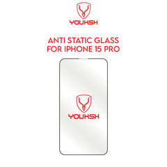 YOUKSH Apple iPhone 15 Pro Anti Static Clear Glass Protector With YOUKSH Installation Kit