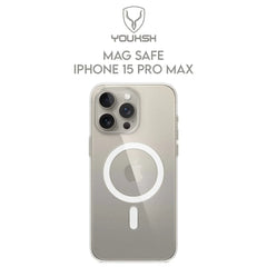 YOUKSH Apple iPhone 15 Pro Max Mag Safe Transparent Case | Soft Shock Proof Jelly Cover