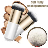 1Pc Chubby Pier Foundation Brush | Flat Cream Makeup Brush For Professional Cosmetic Blending, Contouring, And Smooth Makeup Application