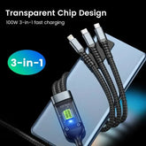 3-in-1 Charge & Sync Cable | Fast Charging + Data Transfer + Multi-Device Compatibility
