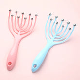 Head Massager Comb Exercise balls Roller Scalp Hand Held Scalp Reduce Stress Fatigue Relax Blood Circulation (random color)