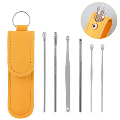 6Pcs Stainless Steel Ear Cleaner Set – Ear Wax Removal Curette Kit with Pickers & Spoon Tools