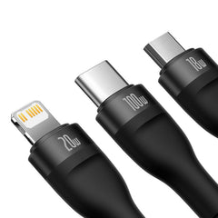 Baseus Flash Series II 3 in 1 100W Charging Cable U+C to M+L+C