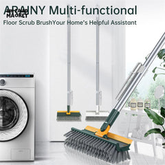 4-IN-1 BATHROOM CLEANING TOOL – LONG HANDLE FLOOR SCRUBBER WITH GROUT BRUSH & SQUEEGEE
