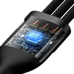 Baseus Flash Series II 3 in 1 100W Charging Cable U+C to M+L+C