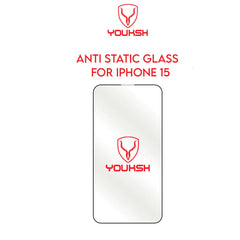 YOUKSH Apple iPhone 15 Anti Static Clear Glass Protector With YOUKSH Installation Kit