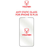 YOUKSH Apple iPhone 15 Plus Anti Static Clear Glass Protector With YOUKSH Installation Kit