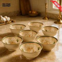 CLASSIC FLORAL CERAMIC BOWLS – 6 PIECES BOXED SET