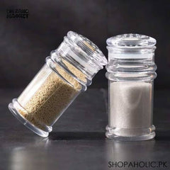 CLEAR ACRYLIC SALT & PEPPER SHAKER 1-PIECE – TRANSPARENT CYLINDRICAL