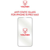 YOUKSH Apple iPhone 15 PRO MAX Anti Static Clear Glass Protector With YOUKSH Installation Kit