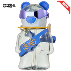 TRANSPARENT BEAR KIDS WATER BOTTLE 700ML – LEAK-PROOF STRAW LID WITH STRAP