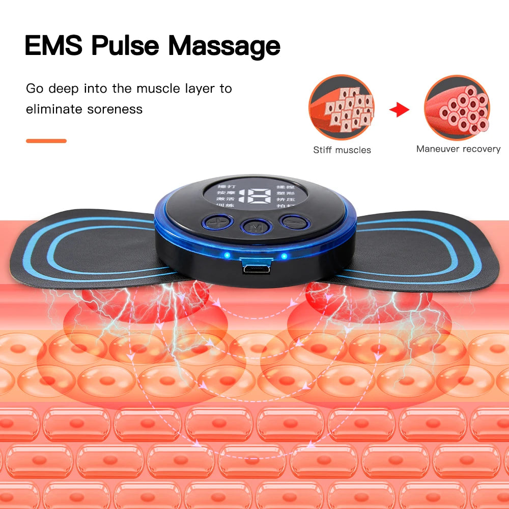 Wireless EMS Mini Body Massager – Portable Butterfly Massager For Blood Circulation & Pain Relief