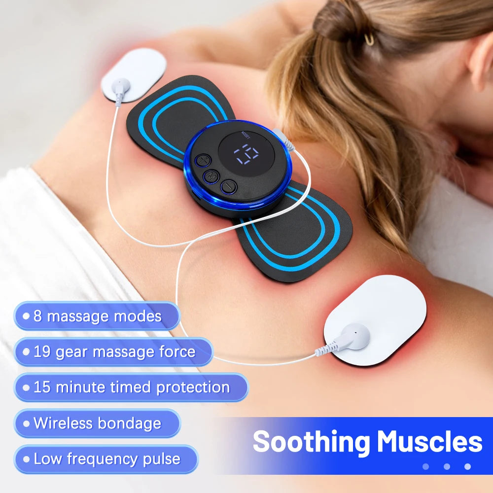 Wireless EMS Mini Body Massager – Portable Butterfly Massager For Blood Circulation & Pain Relief