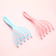 Head Massager Comb Exercise balls Roller Scalp Hand Held Scalp Reduce Stress Fatigue Relax Blood Circulation (random color)