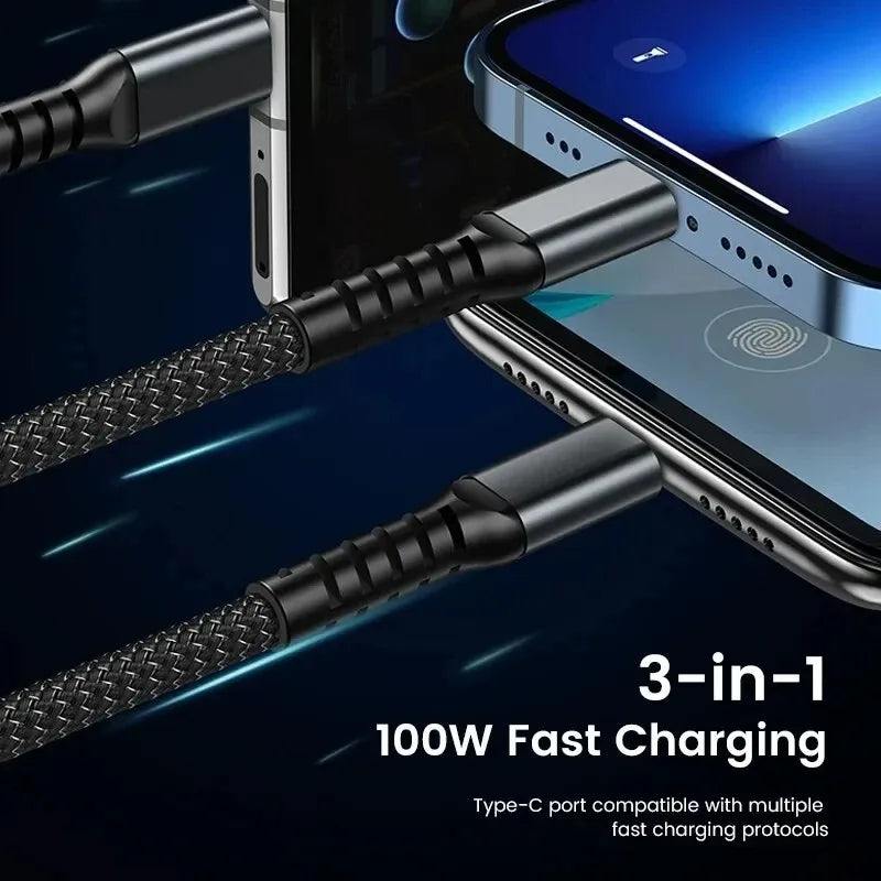 3-in-1 Charge & Sync Cable | Fast Charging + Data Transfer + Multi-Device Compatibility