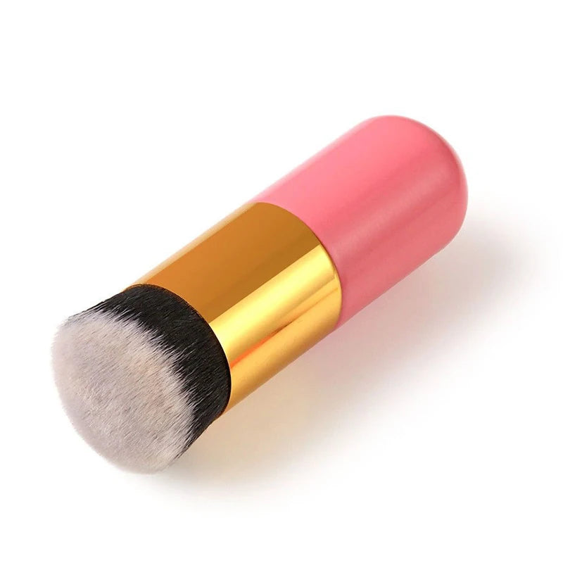 1Pc Chubby Pier Foundation Brush | Flat Cream Makeup Brush For Professional Cosmetic Blending, Contouring, And Smooth Makeup Application