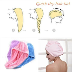 Hair Drying Towel Cap – Quick Dry, Soft & Absorbent Turban Wrap for Women | Anti-Frizz Hair Wrap Towel for Bathroom & Salon Use