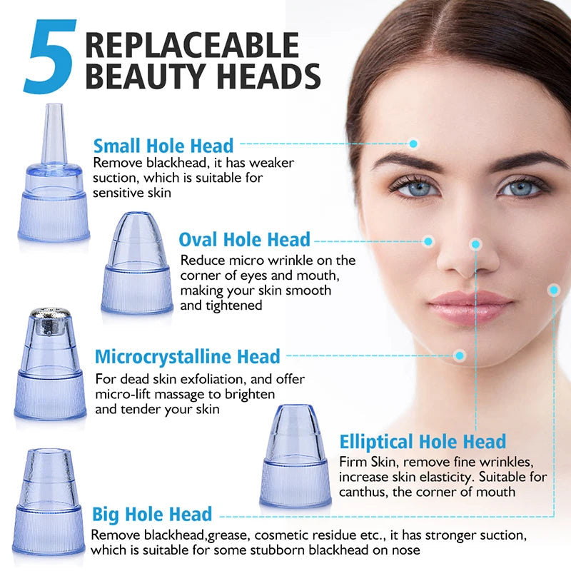 Derma suction Blackhead Remover Vacuum Acne Cleaner Black Spots Removal