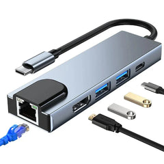 Speed-X 5 In 1 Multi-port Type C To Usb C 4k Hdmi Adapter Usb Hub Netflix & Youtube Supported