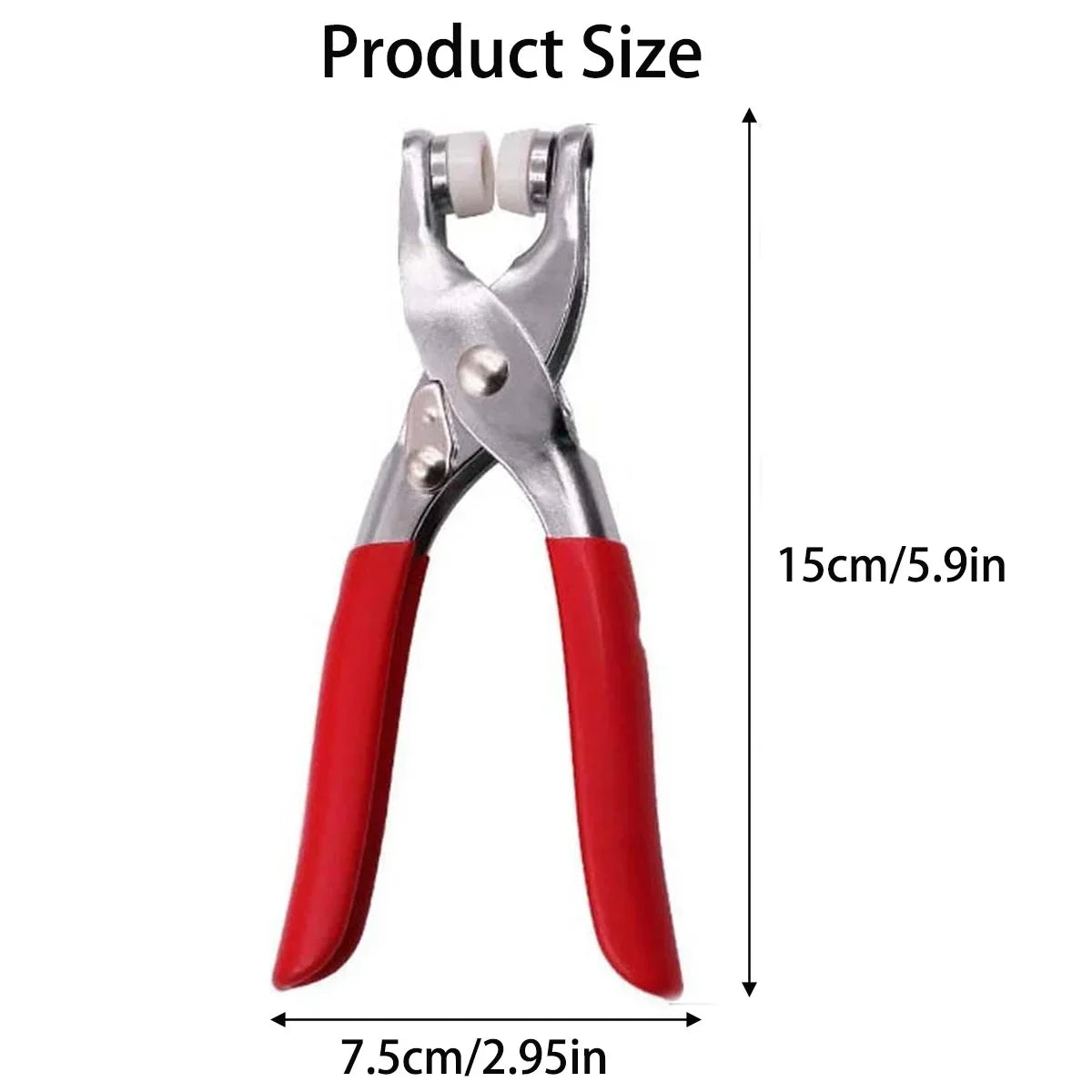 Heavy Duty Eyelet Punch Plier Tool (With 50 Buttons)