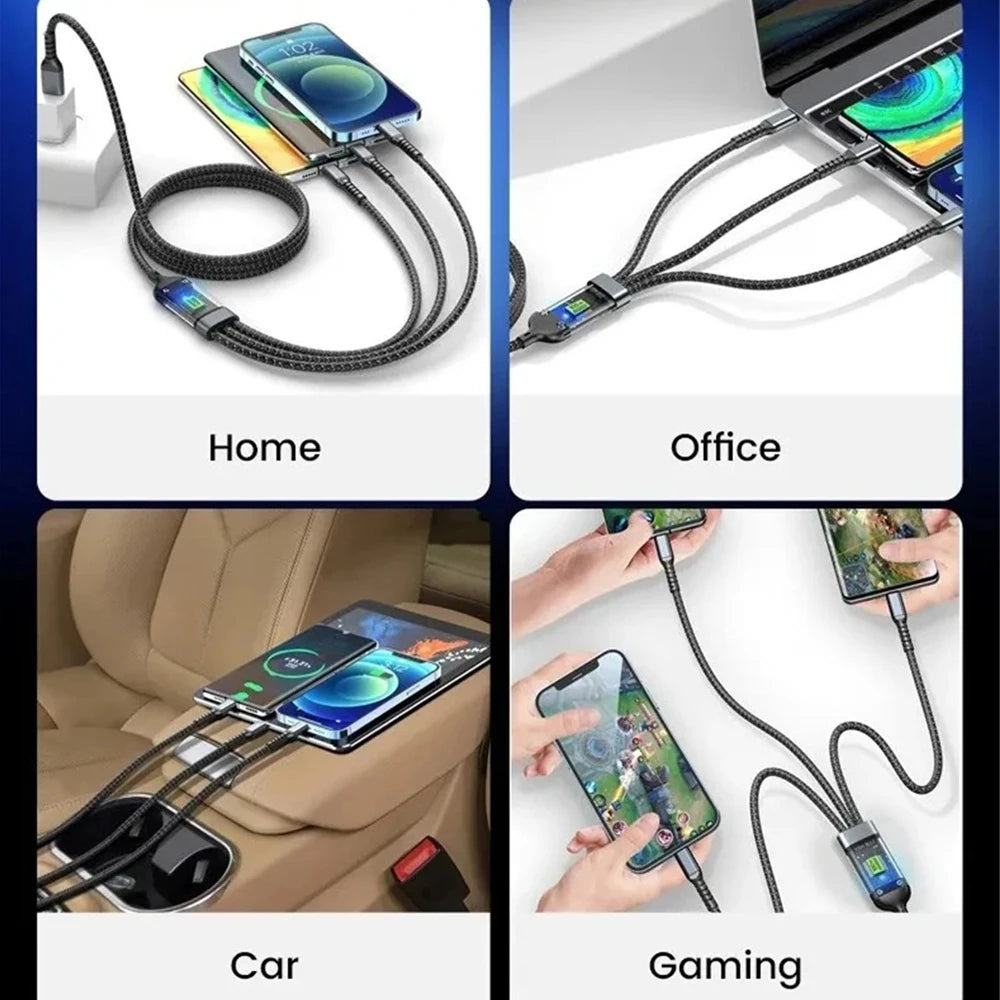 3-in-1 Charge & Sync Cable | Fast Charging + Data Transfer + Multi-Device Compatibility