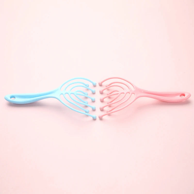 Head Massager Comb Exercise balls Roller Scalp Hand Held Scalp Reduce Stress Fatigue Relax Blood Circulation (random color)