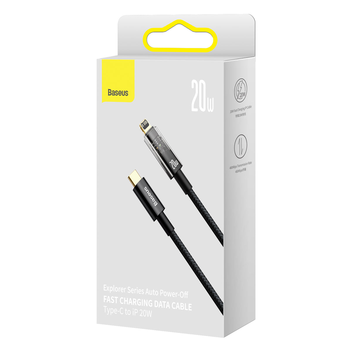 Baseus Explorer Series Auto Power-Off Type-C to IP 20W Fast Charging Data Cable