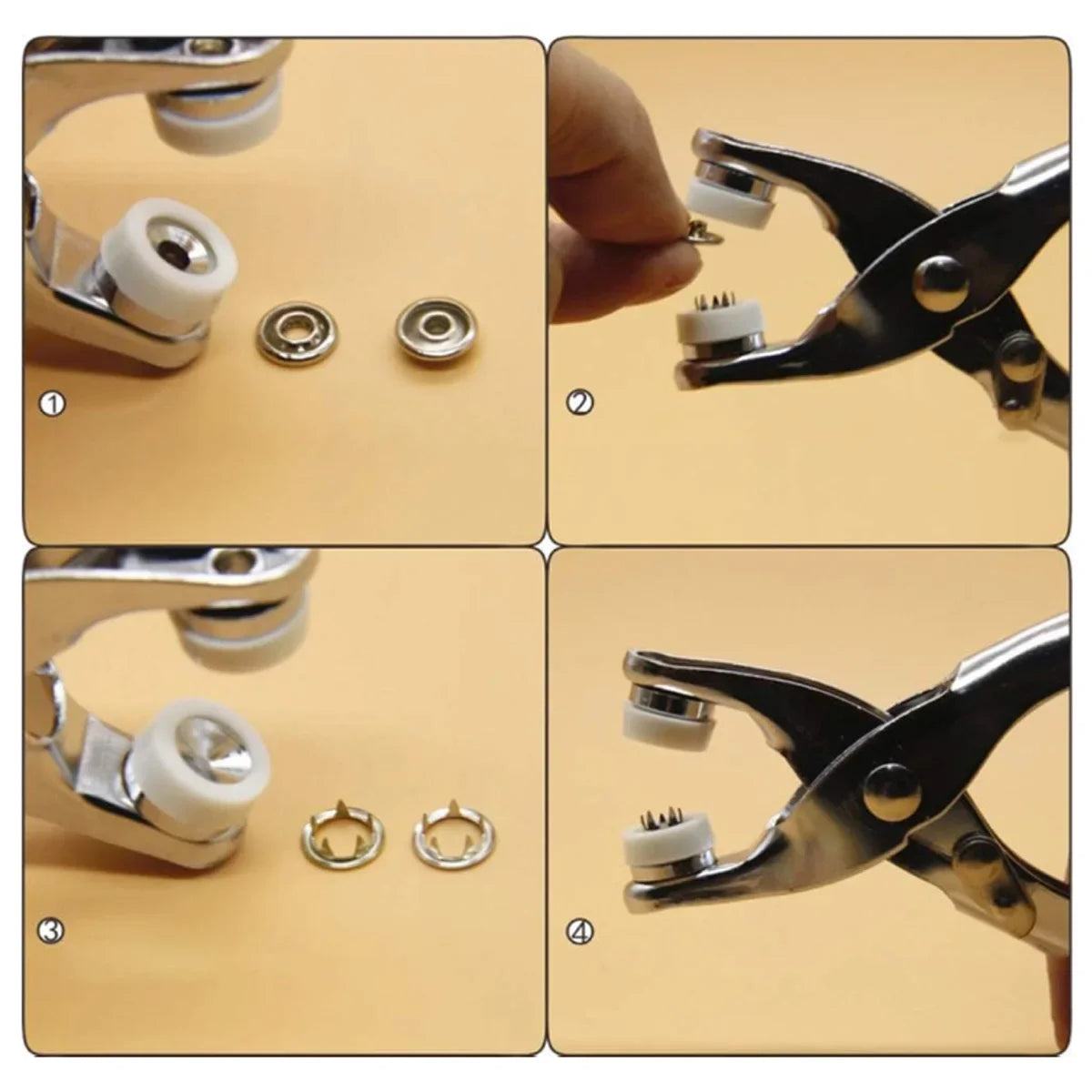 Heavy Duty Eyelet Punch Plier Tool (With 50 Buttons)