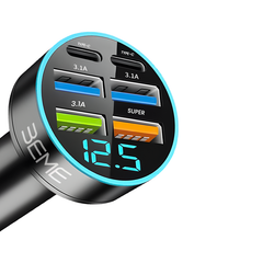 BEME FlashVolt 2C Car Charger PD Fast Charging With Digital Display