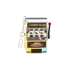 Mini Slot Machine Keychain with Lucky Charm
