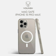 YOUKSH Apple iPhone 15 Pro Max Mag Safe Transparent Case | Soft Shock Proof Jelly Cover