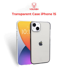 YOUKSH Apple iPhone 15 Transparent Case | Soft Shock Proof Jelly Cover