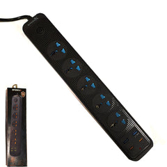 Speed-X 504PU Premium Portable Power Strip – 5 Sockets, 2 USB & 2 Type-C